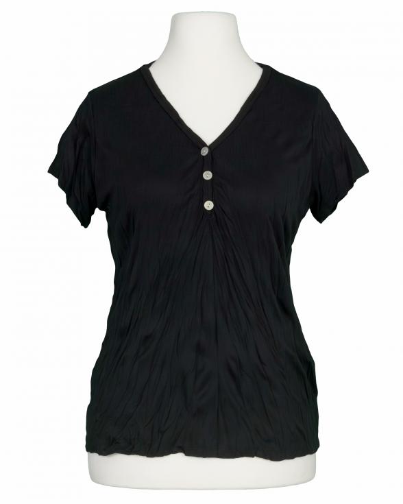 T-Shirt V-Ausschnitt in schwarz von Made in Italy