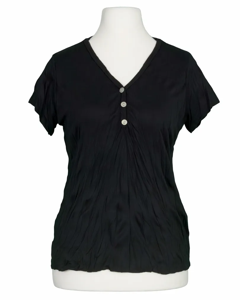 T-Shirt V-Ausschnitt in schwarz von Made in Italy