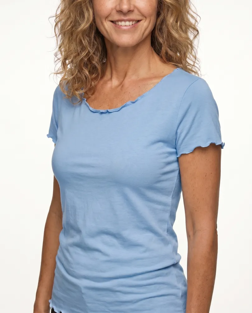 T-Shirt Viskose in  blau von Made in Italy (Bild 3)