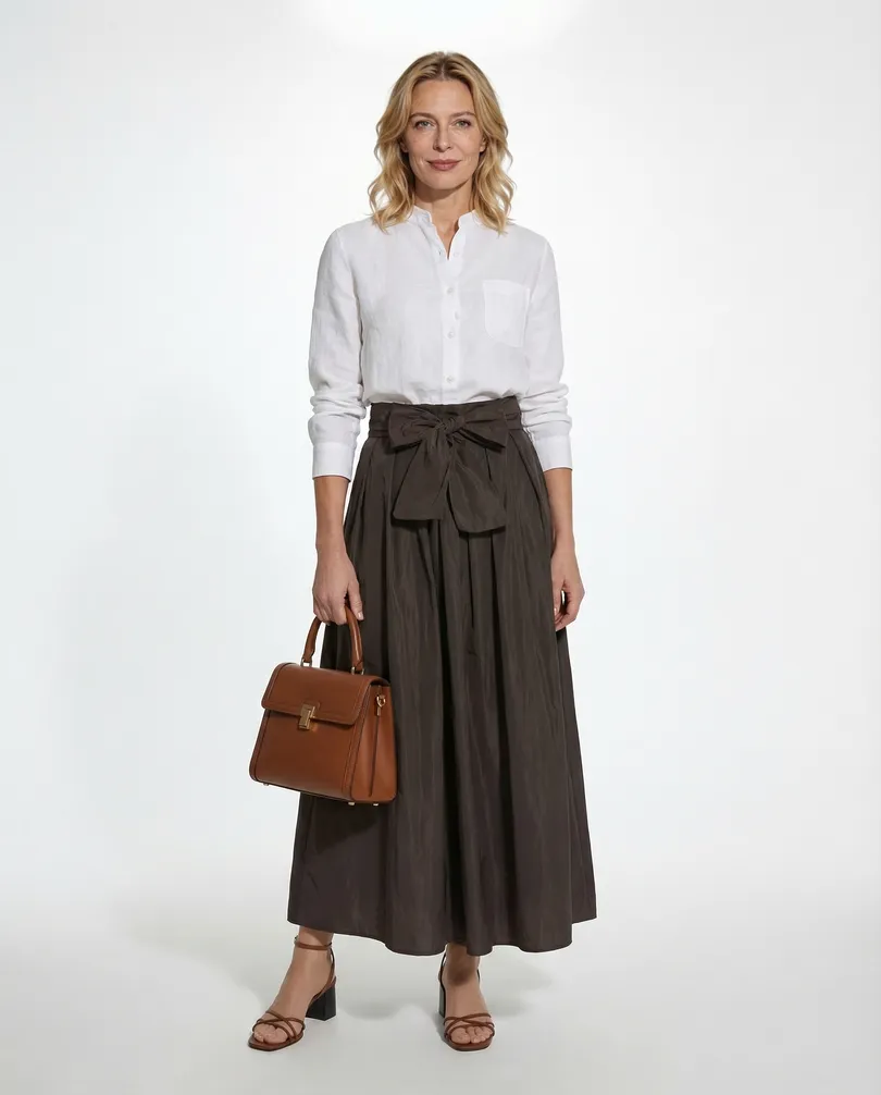 Taftrock Maxi in  braun von Made in Italy (Bild 3)