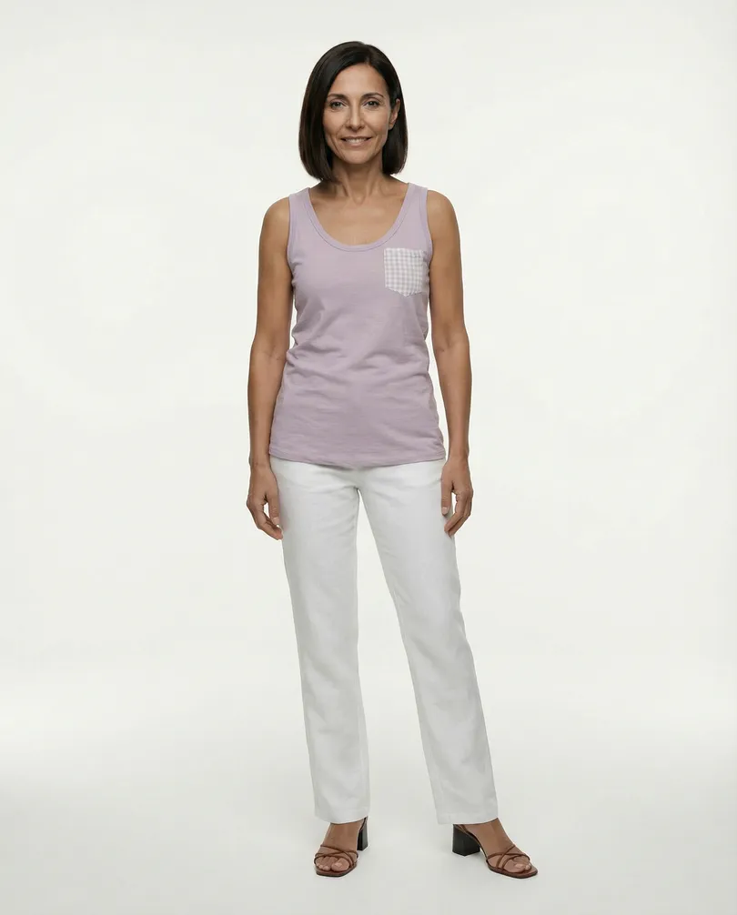 Top Baumwolle in  helllila von fashion made in italy (Bild 3)