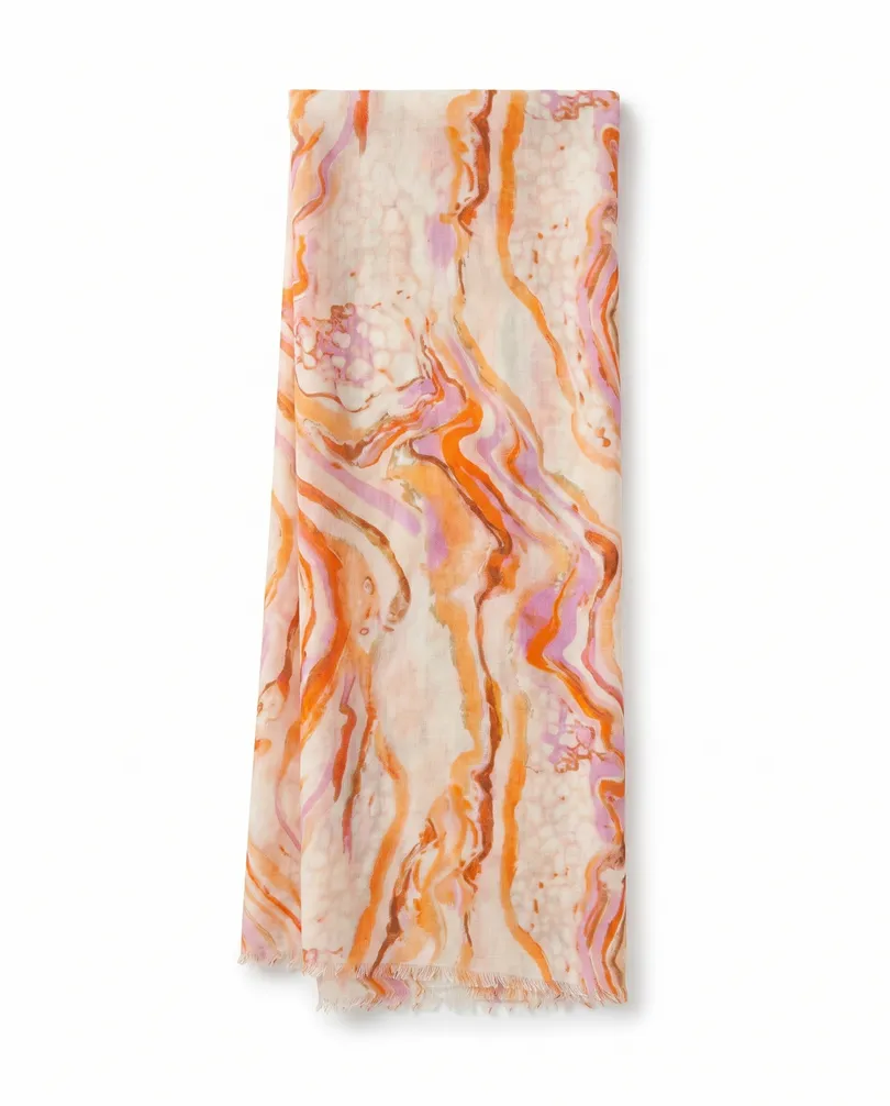 Tuch mit Glanzeffekt in orange von fashion made in italy