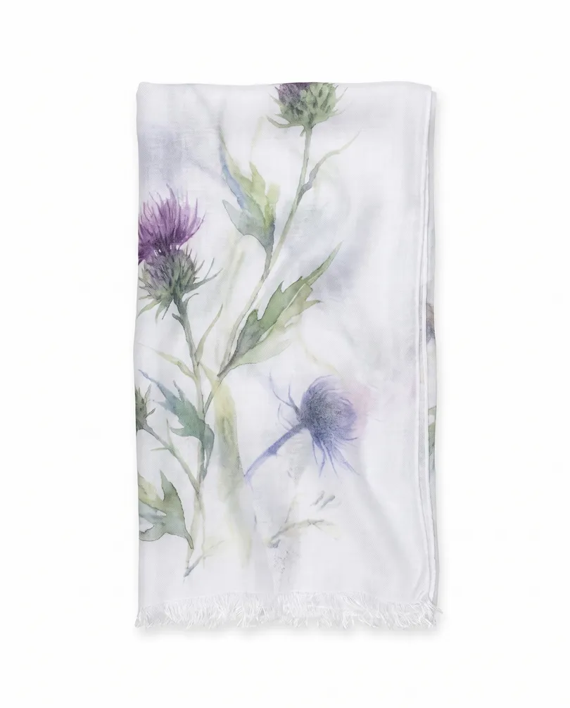 Tuch mit Print Floral in wei� von fashion made in italy
