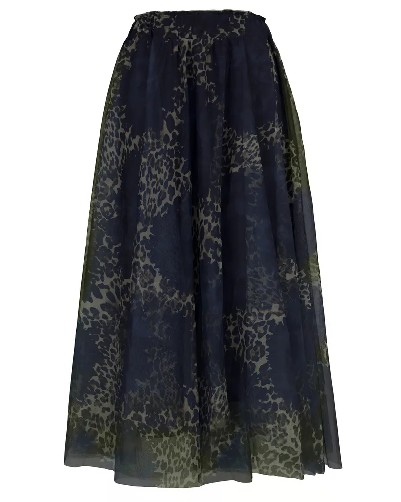 T�llrock mit Leoprint in  dunkelblau von Made in Italy (Bild 1)