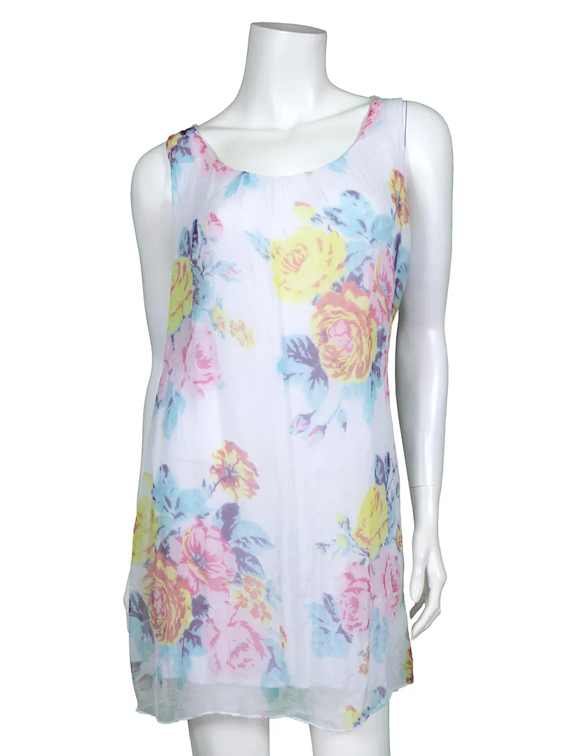 Seidentunika Floral in  wei� von Moda (Bild 1)