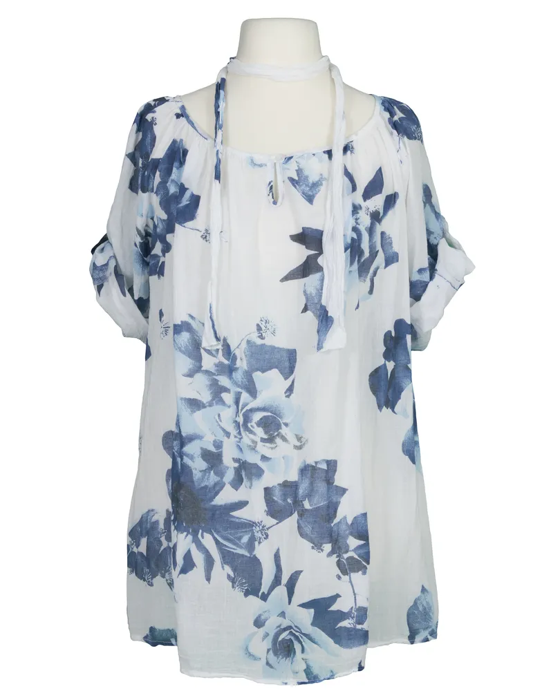 Tunika Bluse Floral in wei� von fashion made in italy