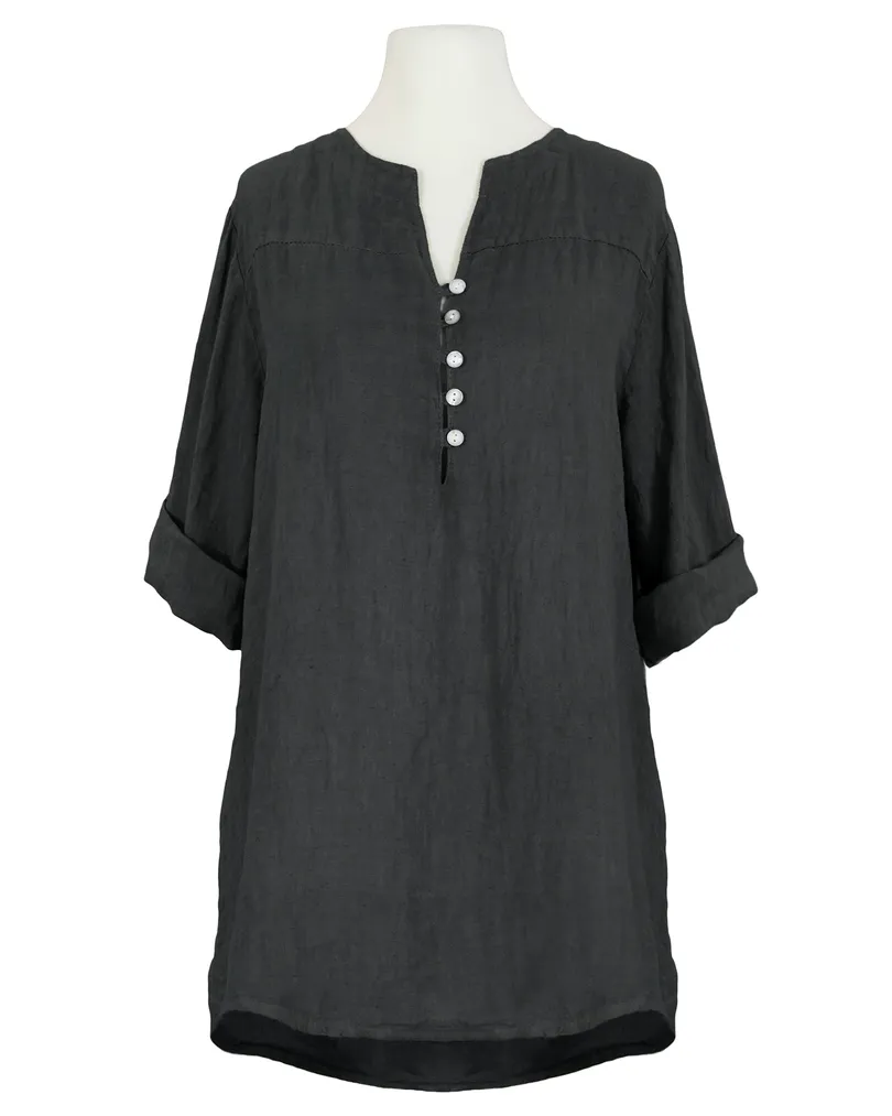 Tunika Bluse Leinen in  schwarz von Puro Lino (Bild 1)