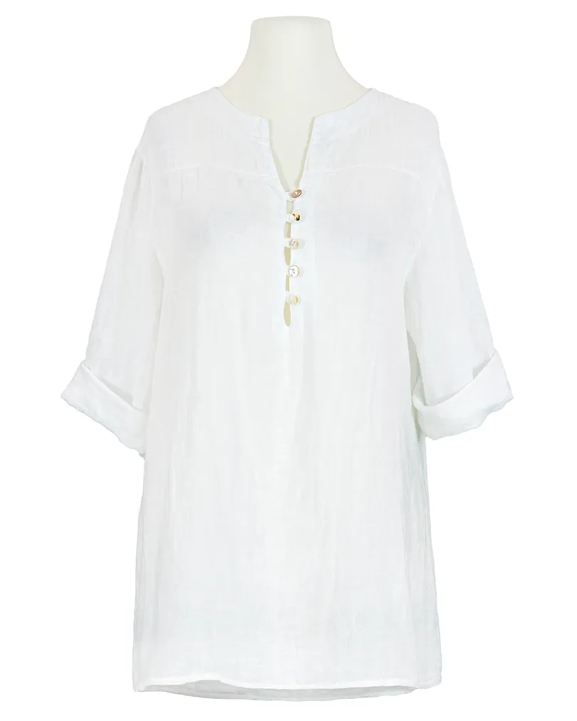 Tunika Bluse Leinen in  wei� von Puro Lino (Bild 1)