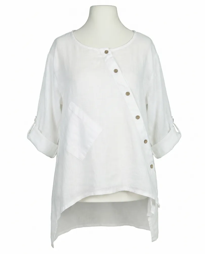 Tunika Bluse Leinen in  wei� von Made in Italy (Bild 1)