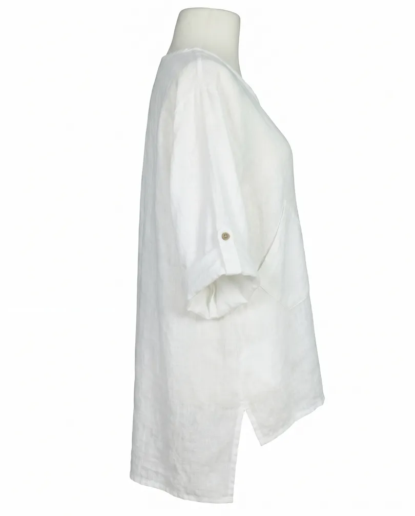 Tunika Bluse Leinen in  wei� von Made in Italy (Bild 2)