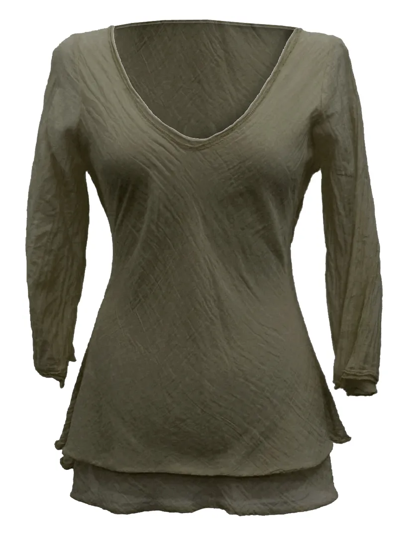 Tunika Bluse mit Seide in  khaki von RESTART (Bild 1)