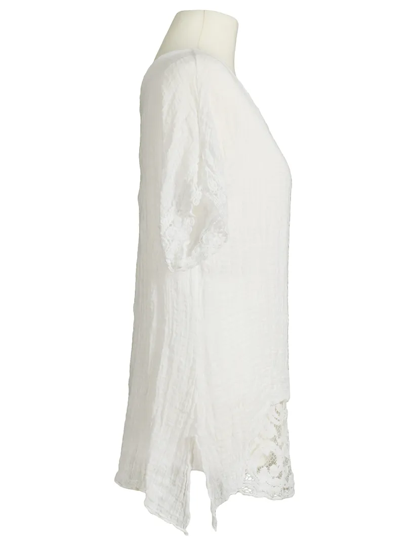 Tunika Bluse mit Seide in  wei� von Diana (Bild 2)