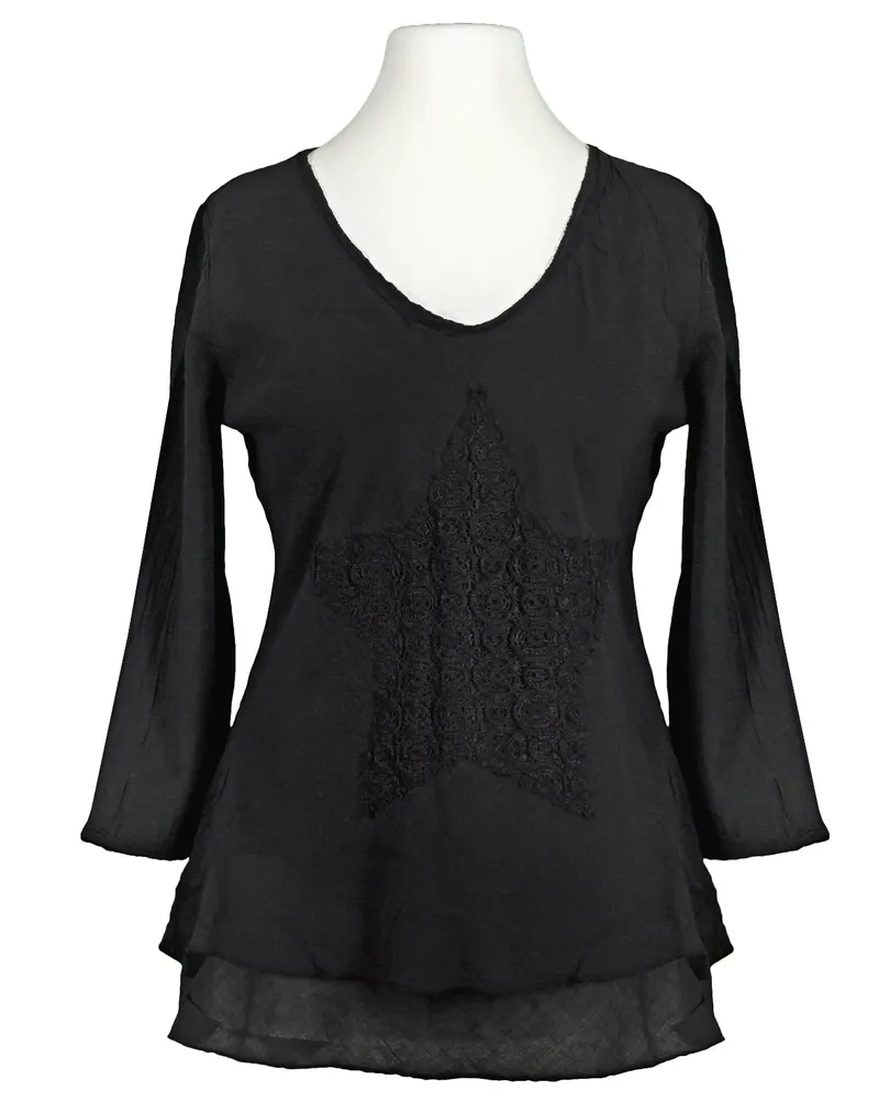 Tunika Bluse mit Spitze in  schwarz von RESTART (Bild 1)