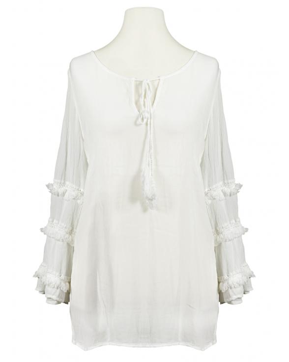 Tunika Bluse mit Spitze in weiss von Mihos