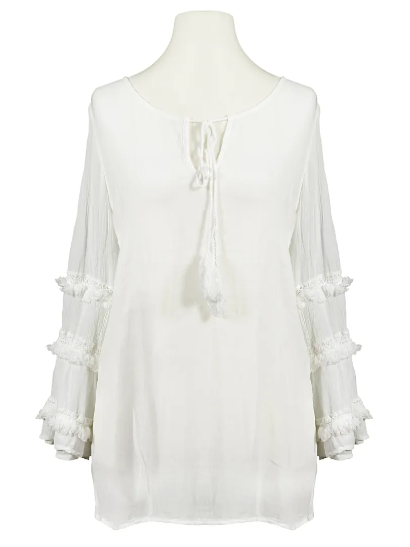 Tunika Bluse mit Spitze in  wei� von Mihos (Bild 1)
