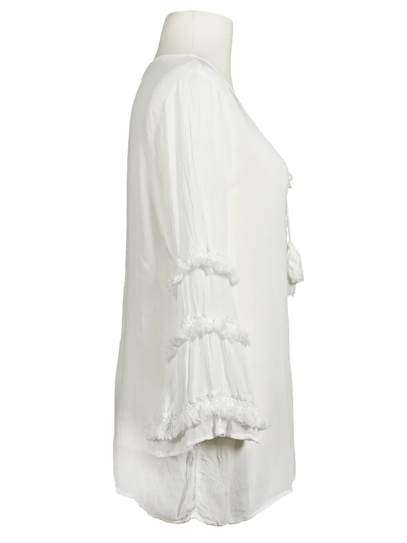 Tunika Bluse mit Spitze in  wei� von Mihos (Bild 2)