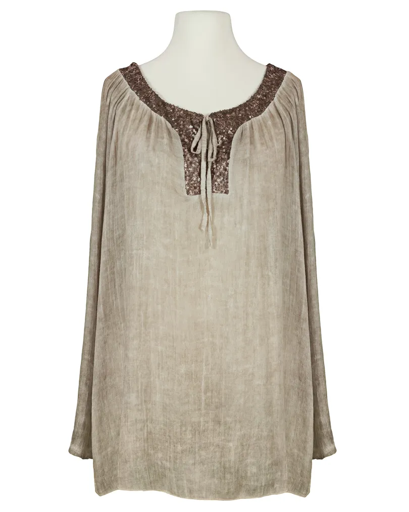Tunika Bluse Pailletten in  taupe von ever new fashion (Bild 1)