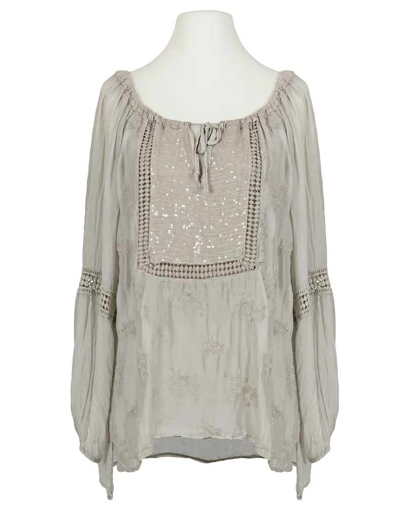 Tunika Bluse Seide 2-tlg. in  taupe von XUNA (Bild 1)