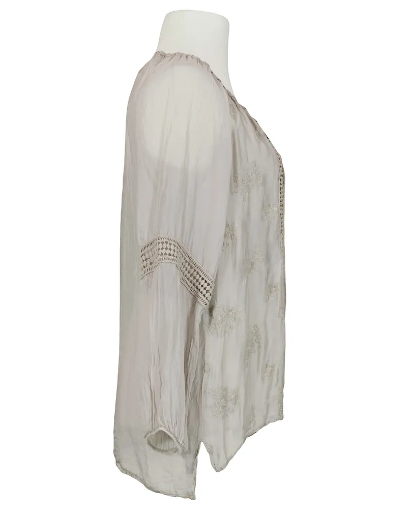 Tunika Bluse Seide 2-tlg. in  taupe von XUNA (Bild 2)