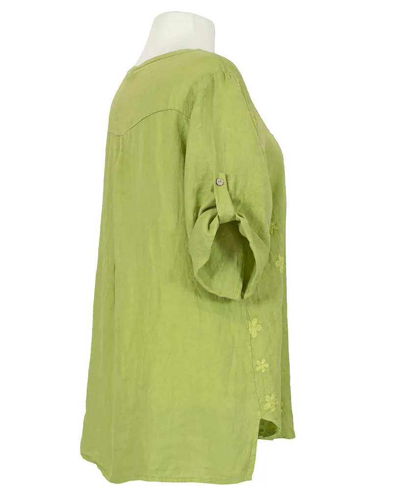Tunika Bluse Stickerei in  apfelgr�n von Made in Italy (Bild 2)