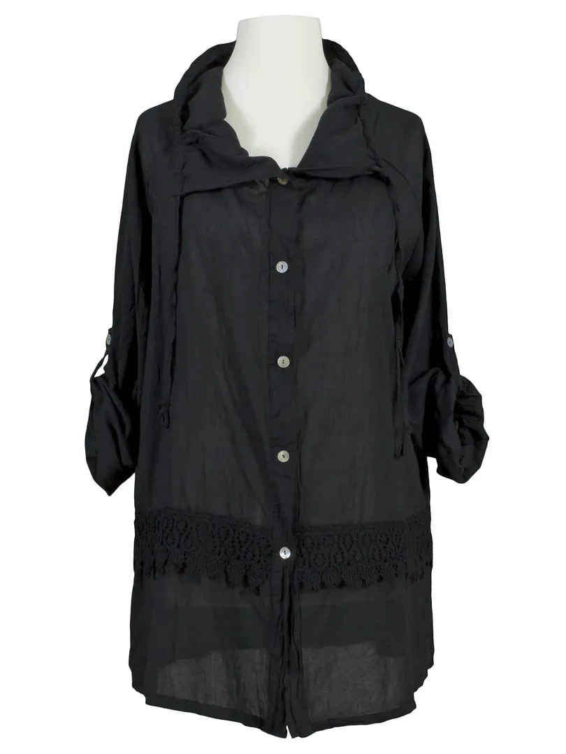 Tunika Buse mit Spitze in  schwarz von FASHION (Bild 1)