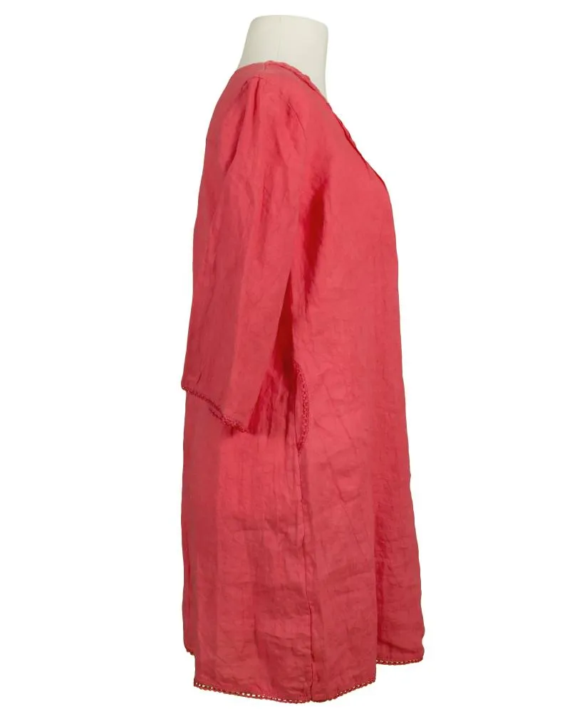 Tunika Kleid aus Leinen in  koralle von Puro Lino (Bild 3)