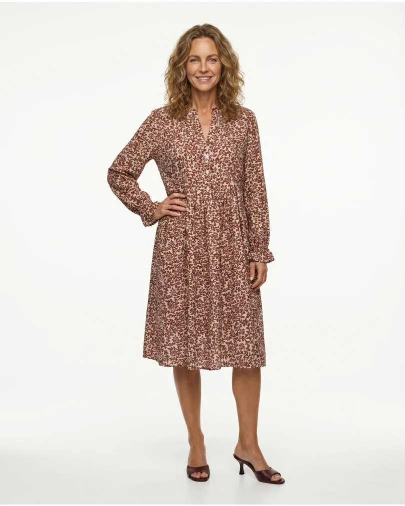 Tunika Kleid Blumenmuster in  bordeaux von Made in Italy (Bild 3)