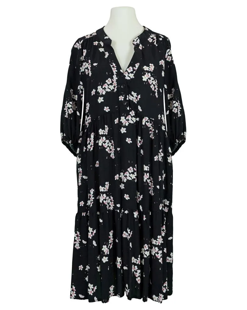 Tunika Kleid Blumenprint in  schwarz von Vincenzo Allocca (Bild 1)
