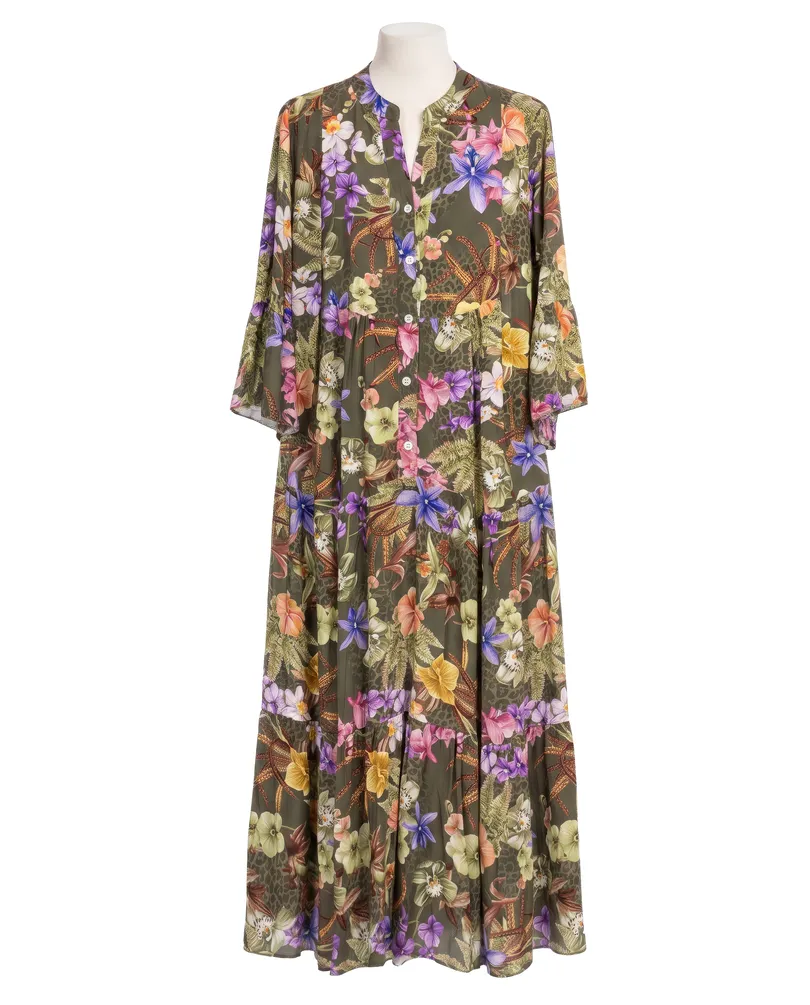 Tunika Kleid Floral in khaki von Selected Touch