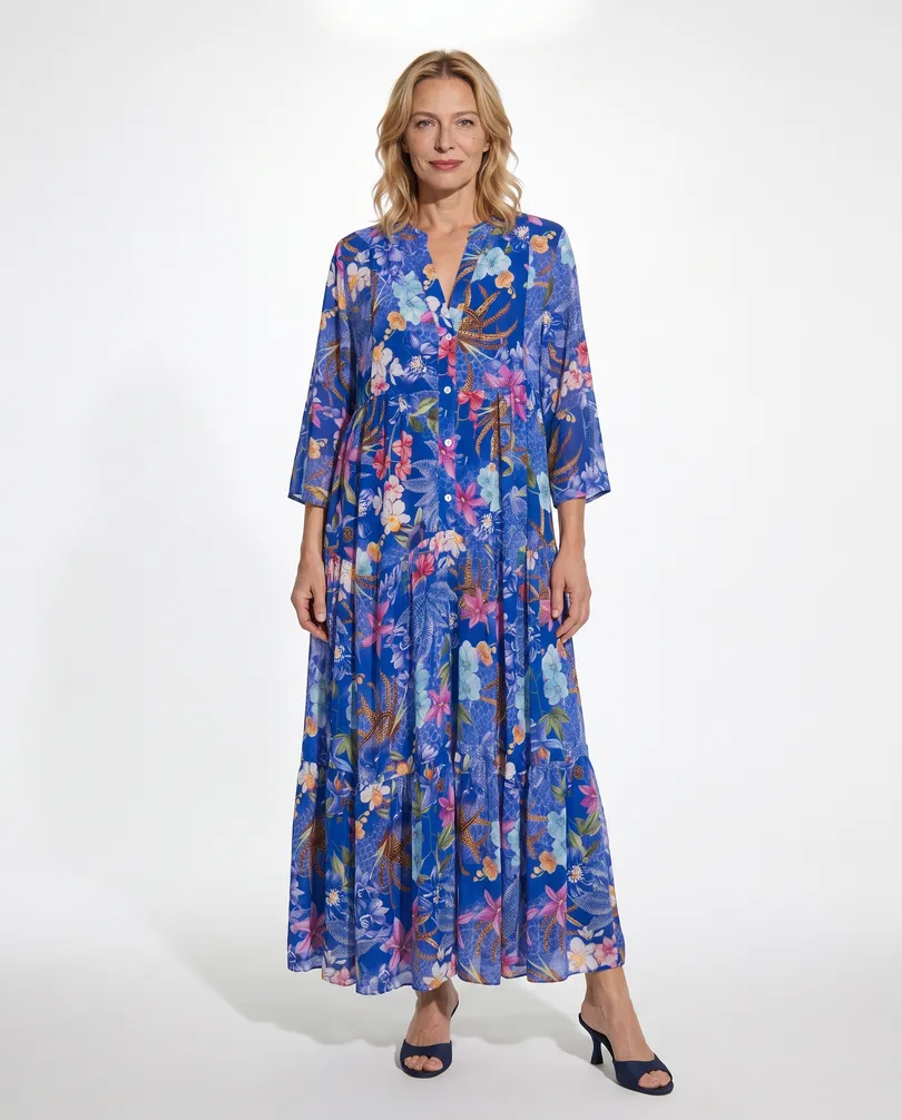 Tunika Kleid Floral in  royalblau von Selected Touch (Bild 3)