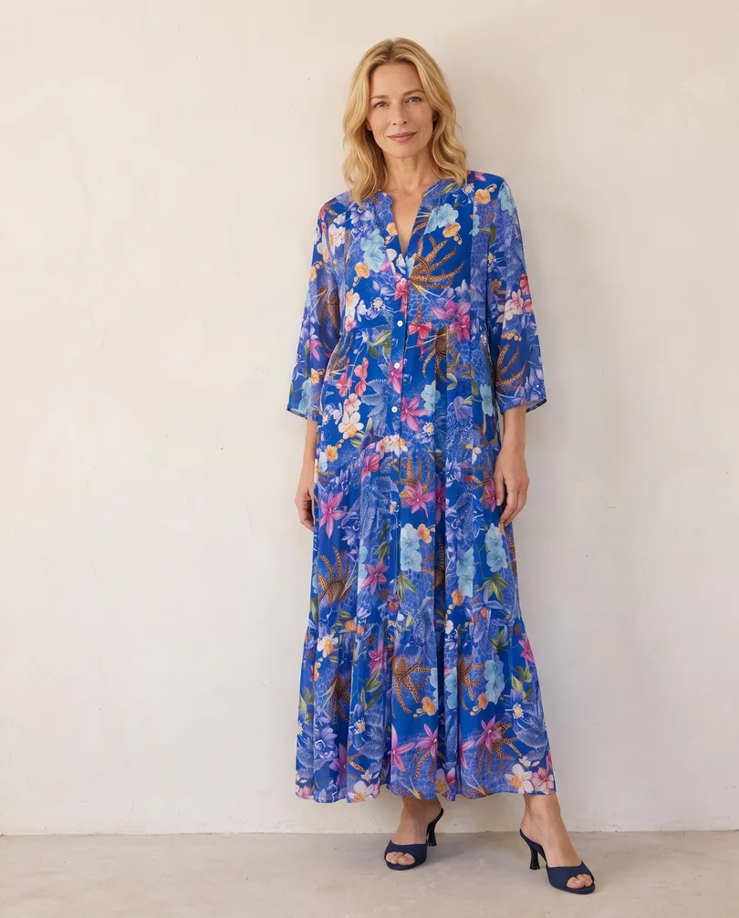 Tunika Kleid Floral in  royalblau von Selected Touch (Bild 5)