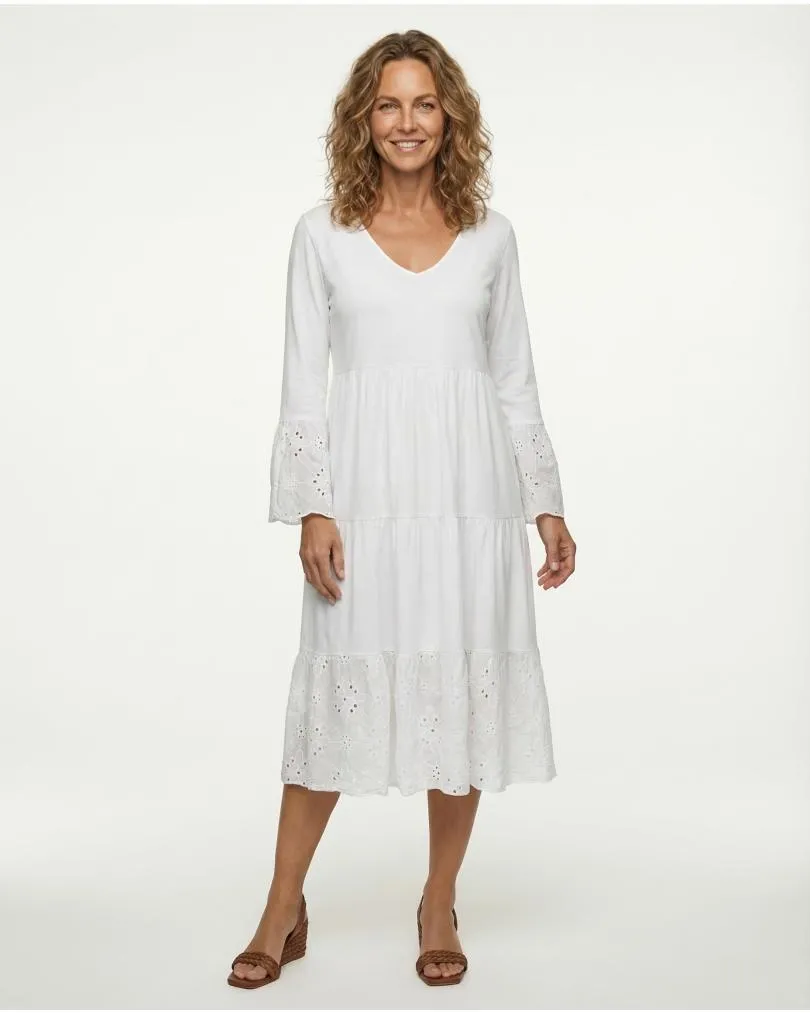 Tunika Kleid Lochstickerei in  wei� von Sarah (Bild 3)