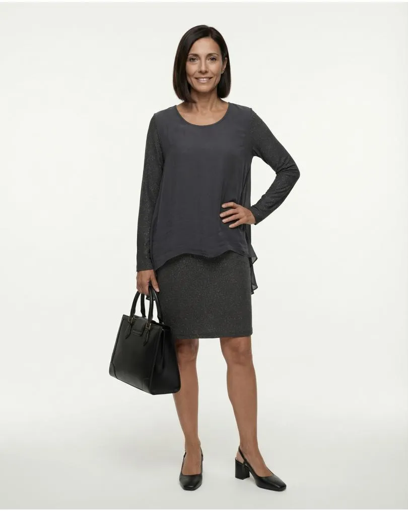 Tunika Kleid Lurex in  grau von Giulia (Bild 3)