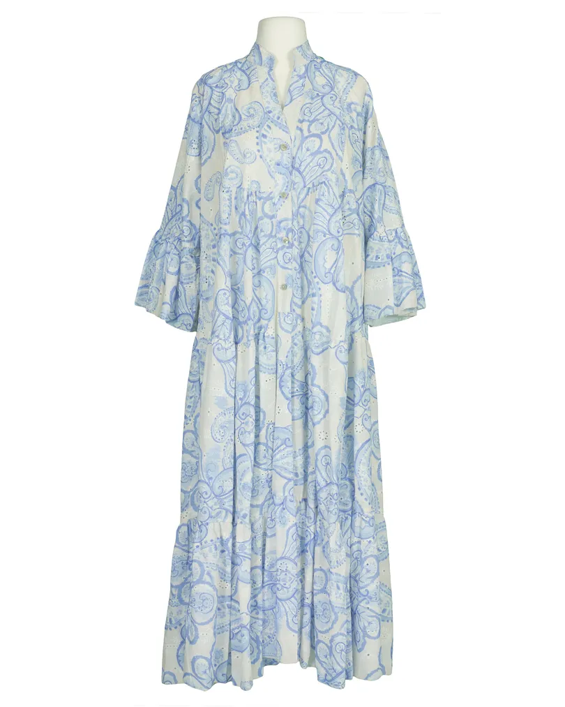 Tunika Kleid mit Lochspitze in  blau von H. Trend (Bild 1)