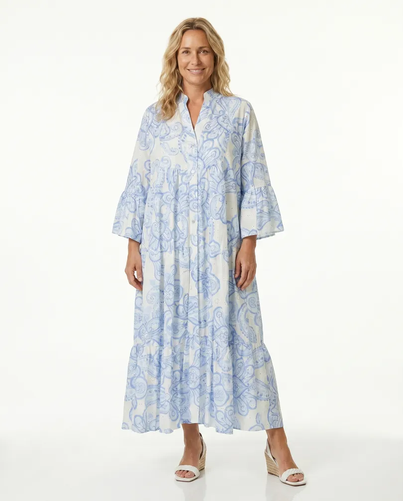 Tunika Kleid mit Lochspitze in  blau von H. Trend (Bild 3)