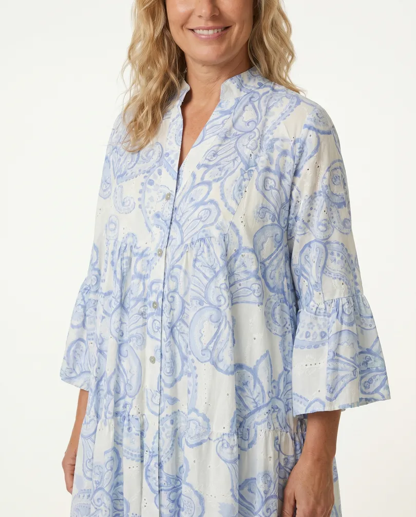 Tunika Kleid mit Lochspitze in  blau von H. Trend (Bild 4)
