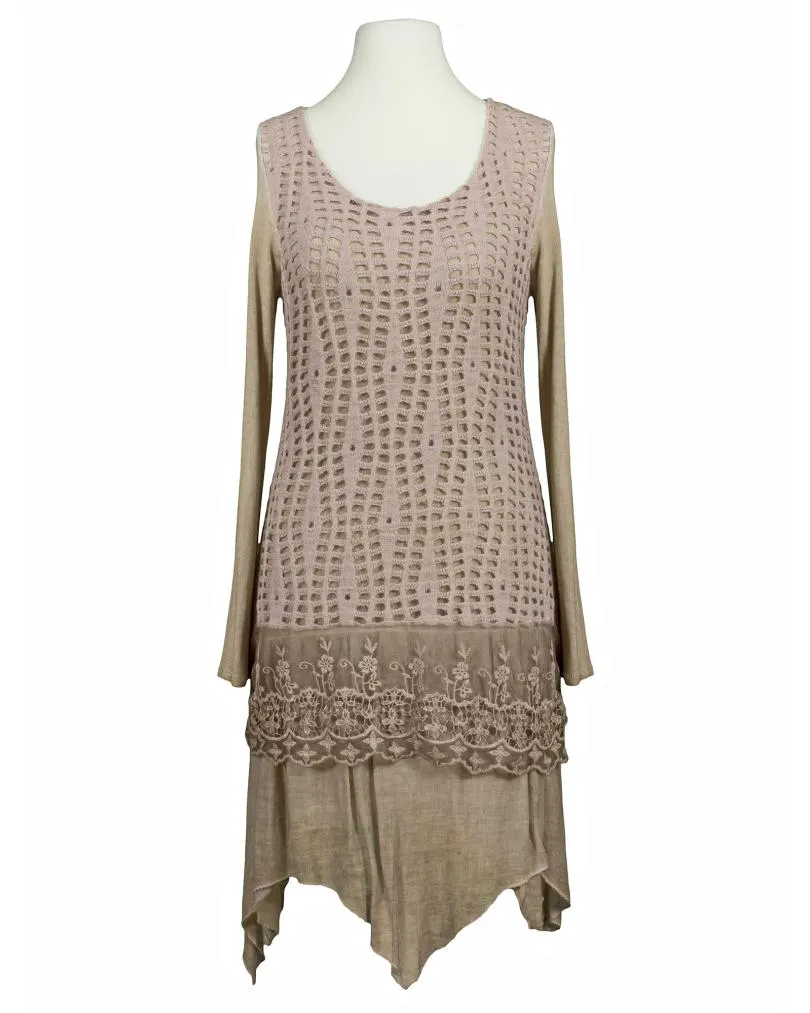 Tunika Kleid mit Spitze in  beige von Spaziodonna (Bild 1)