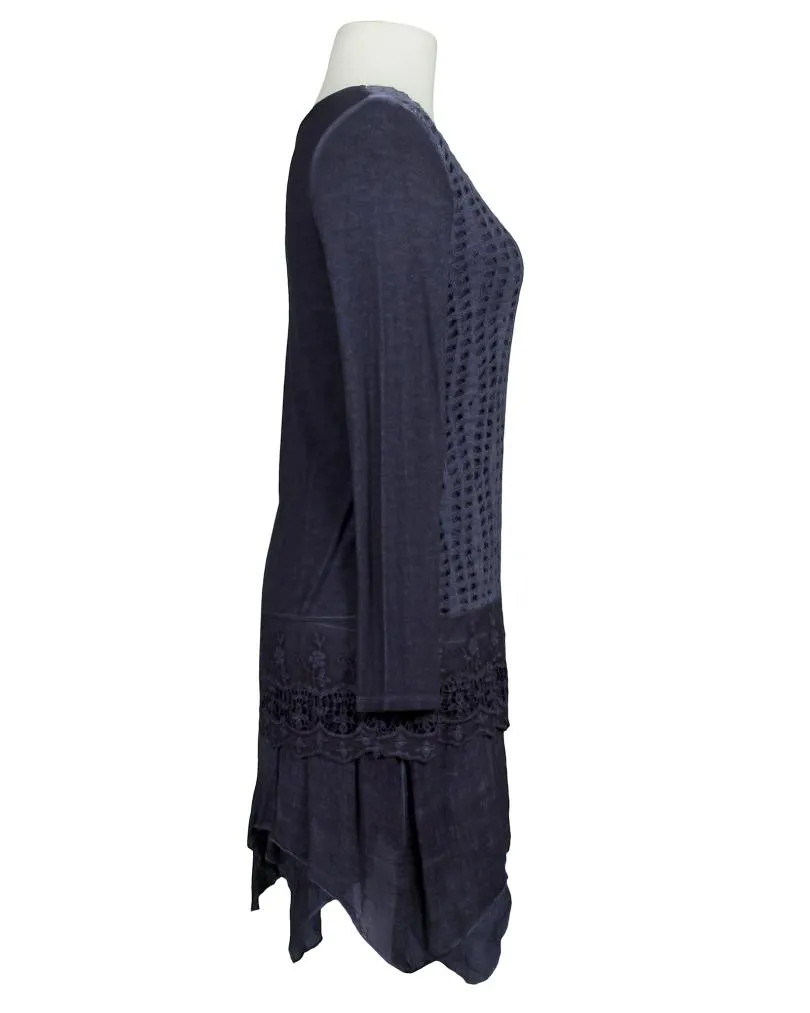 Tunika Kleid mit Spitze in  blau von Spaziodonna (Bild 2)