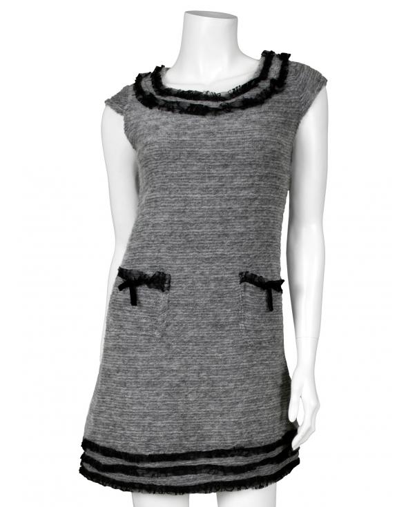 Kleid mit Spitze in  grau von fashion made in italy (Bild 1)