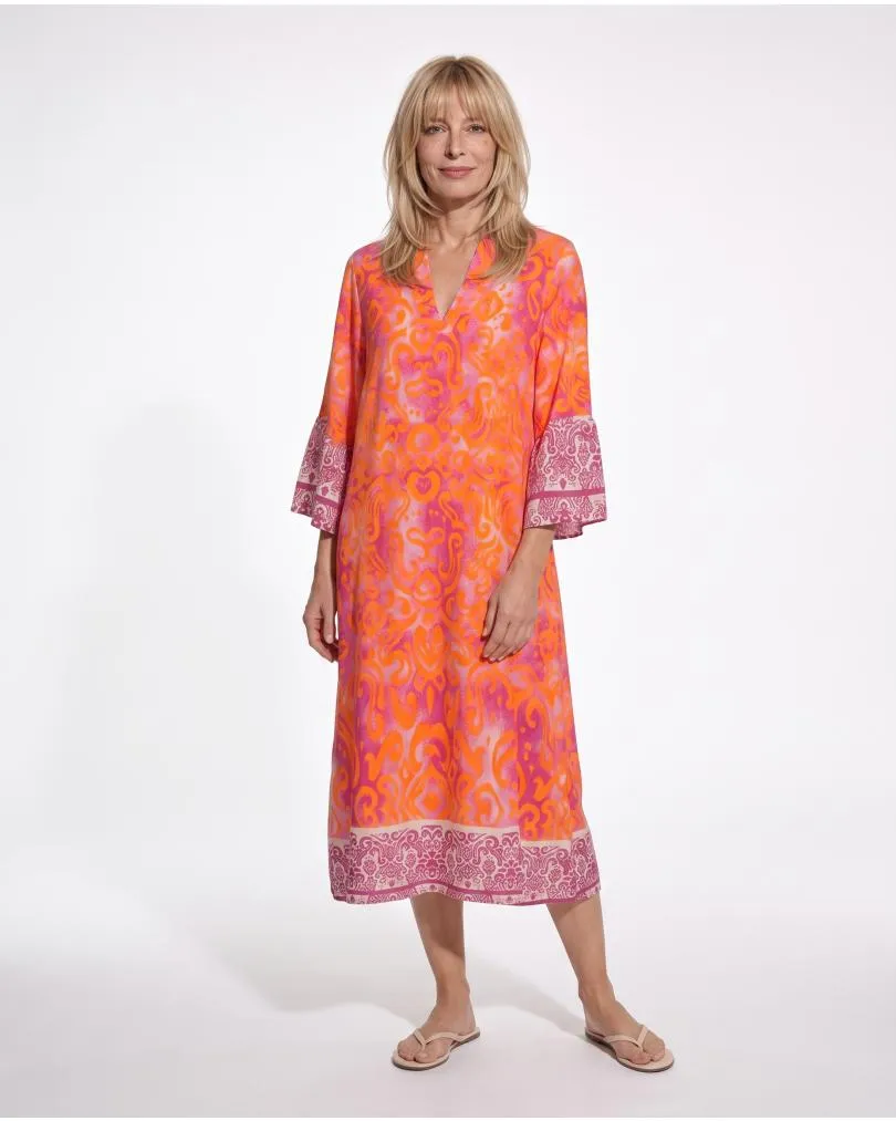 Tunika Kleid Ornamentmuster in  pink-orange von Sarah (Bild 3)
