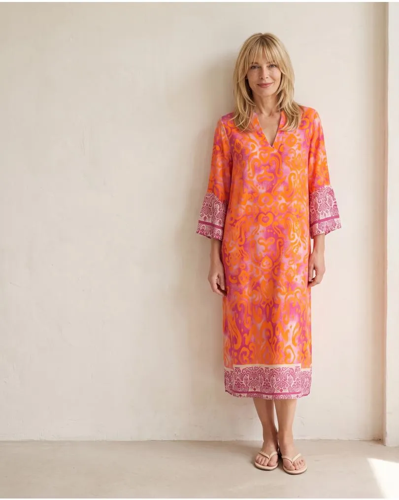 Tunika Kleid Ornamentmuster in  pink-orange von Sarah (Bild 5)