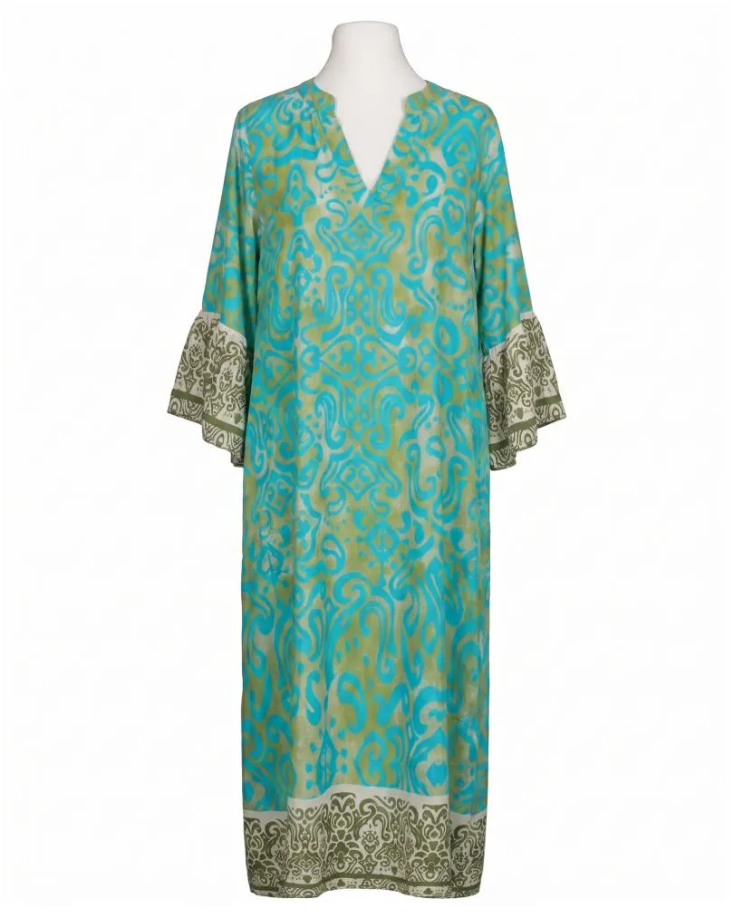 Tunika Kleid Ornamentmuster in  t�rkis-oliv von Sarah (Bild 1)