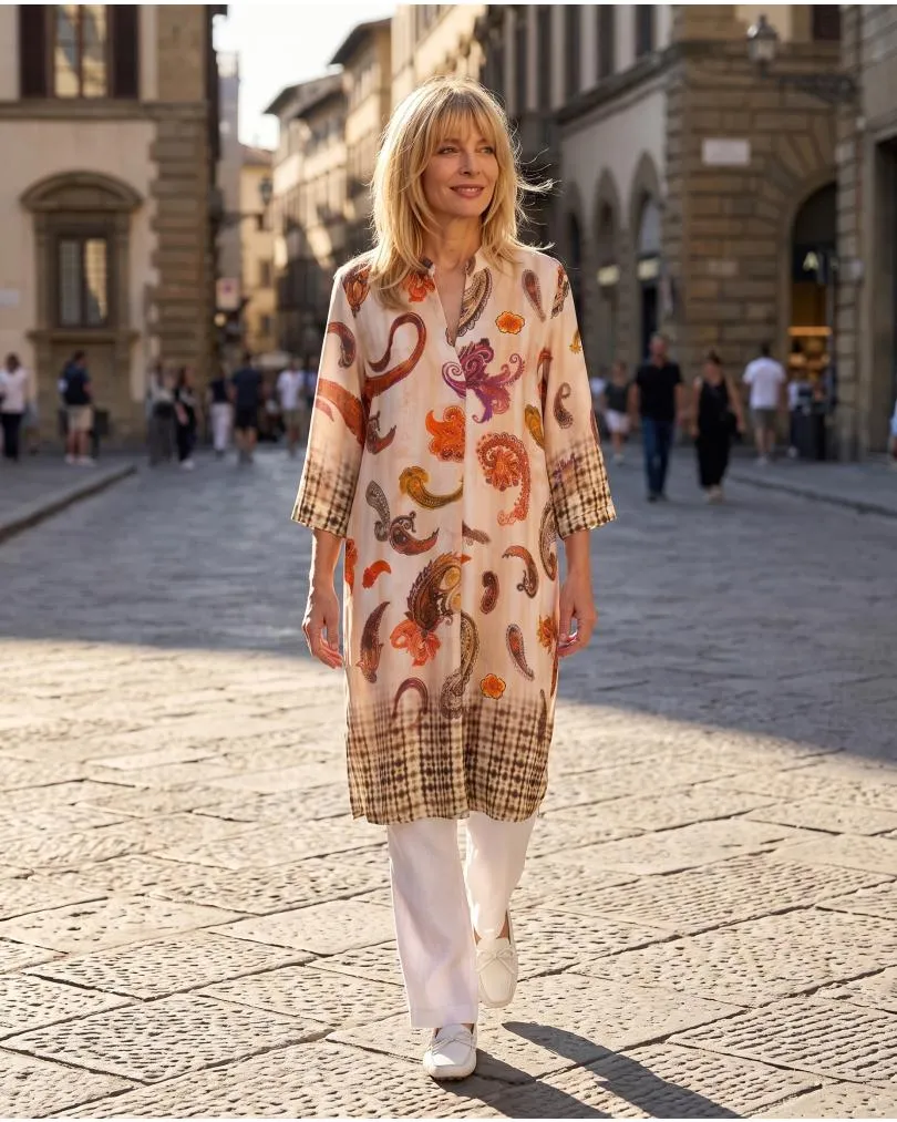 Tunika Kleid Paisleymuster in  bunt von Sarah (Bild 5)