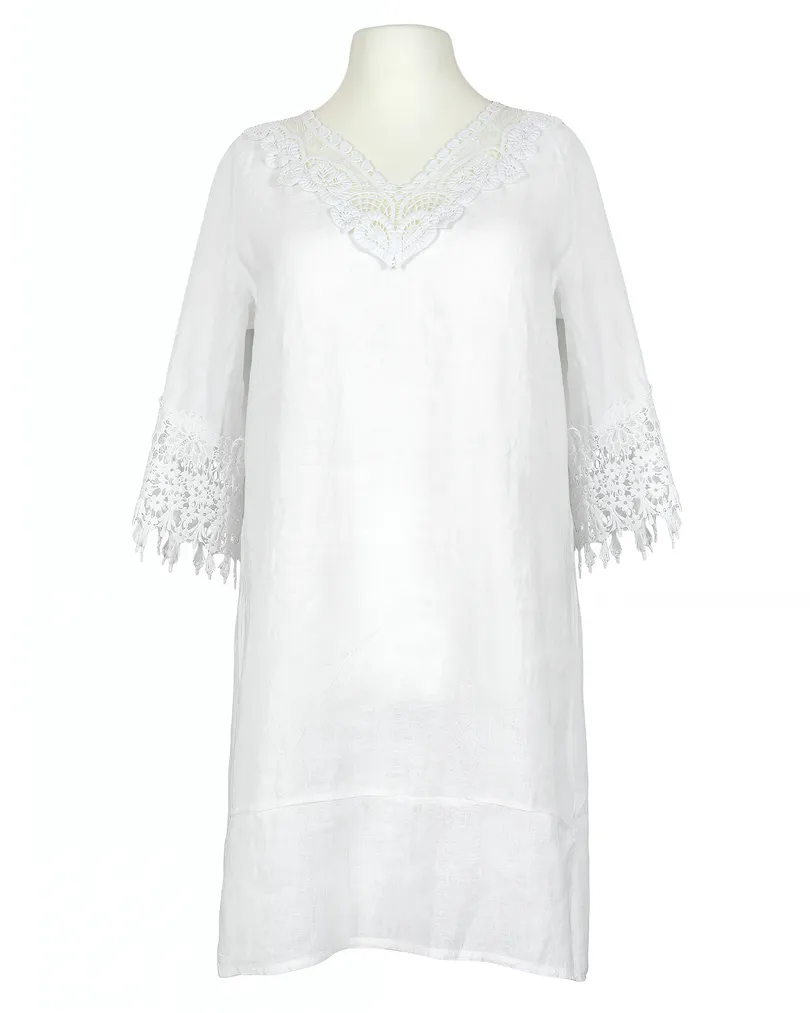 Tunika Leinen mit Spitze in  wei� von Diana (Bild 1)