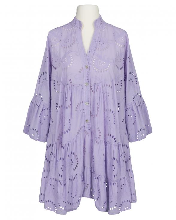 Tunika Lochstickerei in lila von Made in Italy