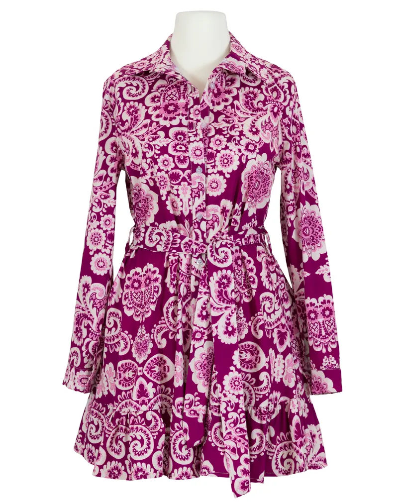 Tunika mit floralem Muster in  beere von Made in Italy (Bild 1)