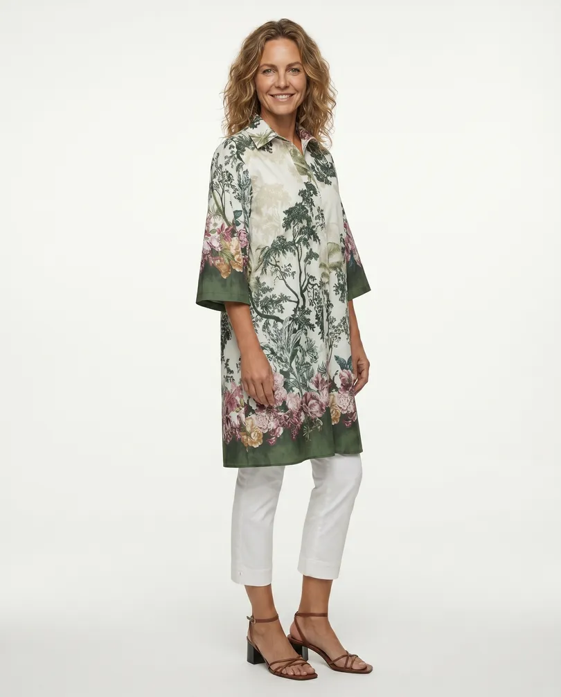 Tunika mit floralem Print in  oliv von Blu Royal (Bild 3)