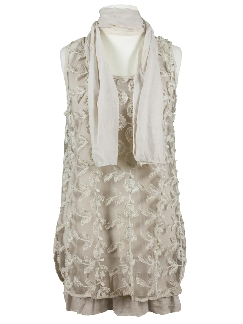 Tunika mit Schal 3-tlg. in  beige von Spaziodonna (Bild 1)