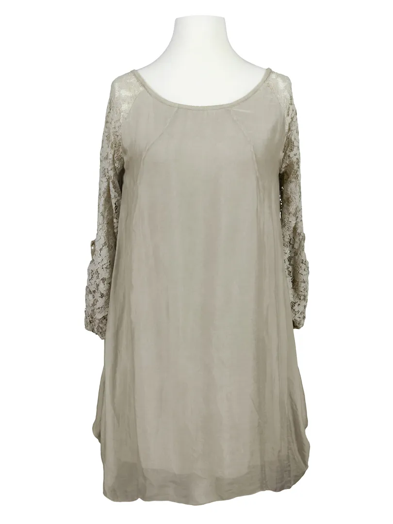 Tunika mit Seide in taupe von Spaziodonna