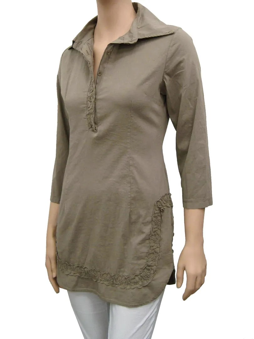 Tunika Bluse Stickerei in  braun von RESTART (Bild 1)